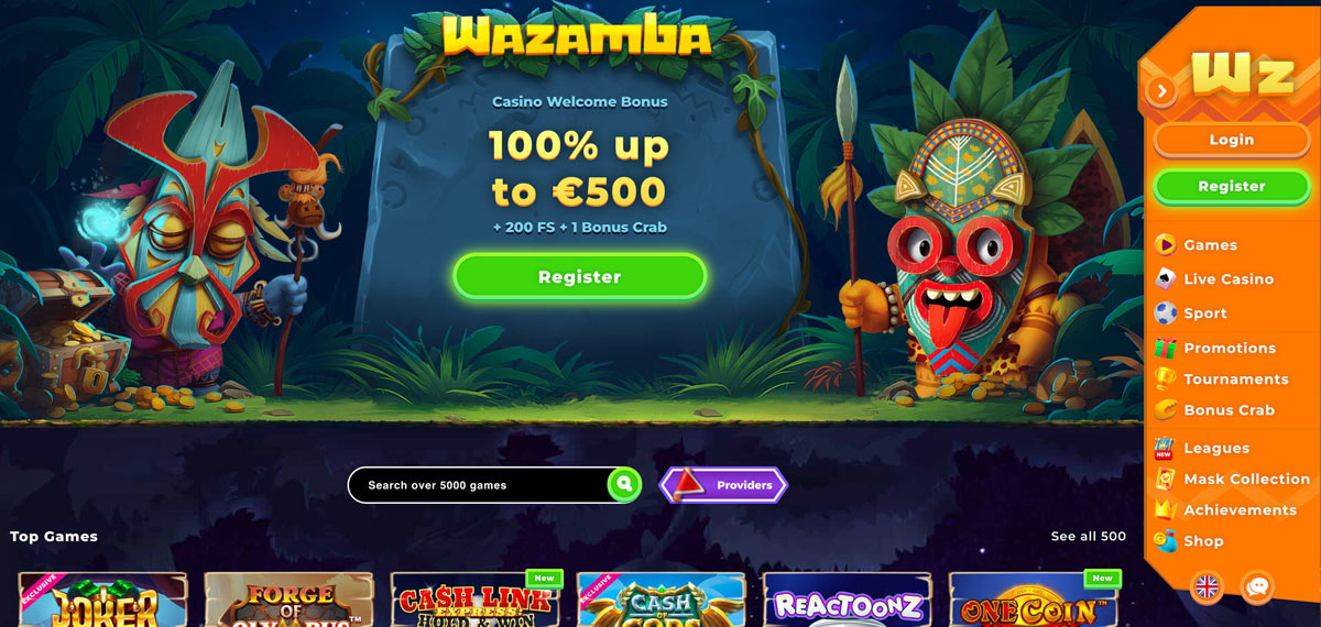 A vibrant online slot game interface with spinning reels and bonus features