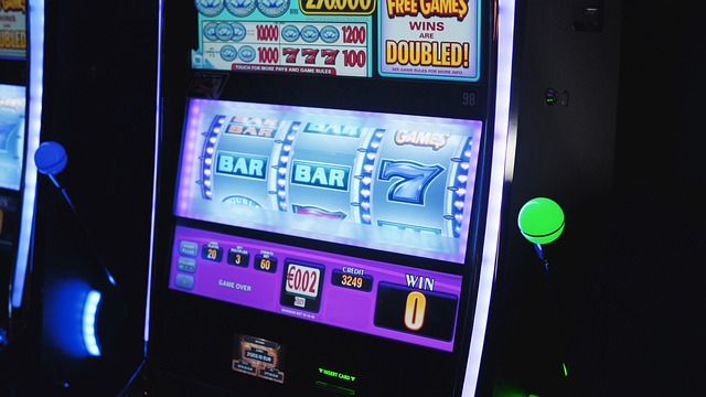 Vibrant slot machines in a casino setting
